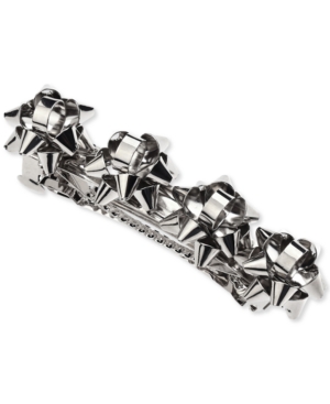 image of Inc Silver-Tone Gift Bow Hair Barrette, Created for Macy-s