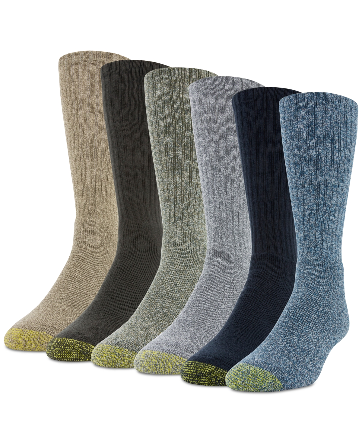 Men's 6-Pack Casual Harrington Socks - White