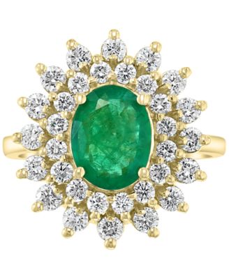 EFFY&reg; Emerald (1-1/2 ct. t.w.) & Diamond (1 ct. t.w.) Ring in 14k Gold