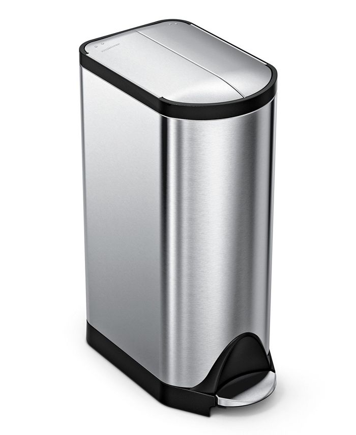 simplehuman - Brushed Stainless Steel Butterfly Step Trash Can, 30 Liter Fingerprint Proof