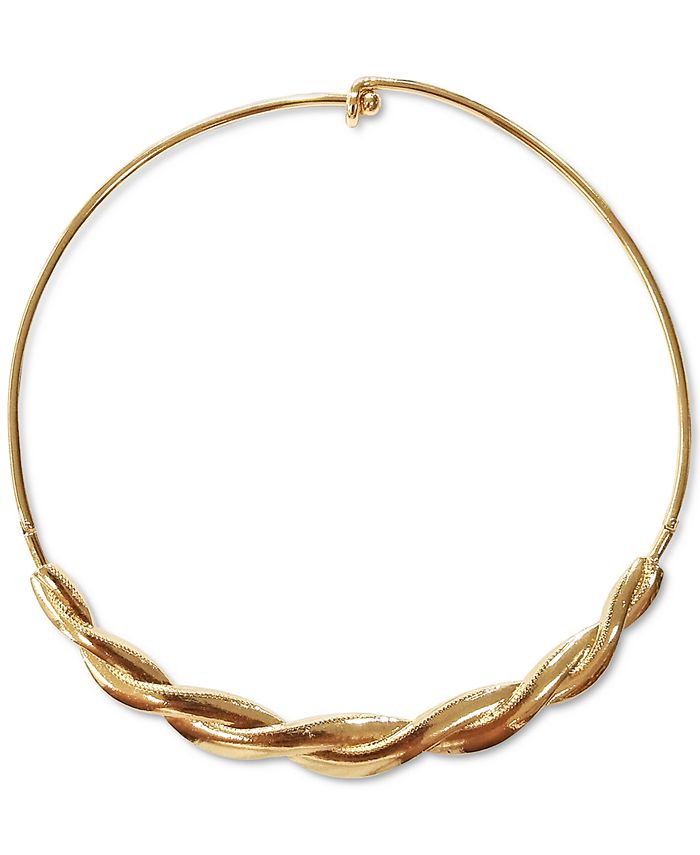 INC International Concepts GoldTone Twist Bar 16" Collar Necklace