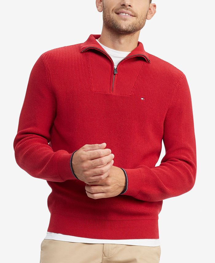 Tommy Hilfiger Men's Peterson Classic-Fit Quarter Zip Sweater - Macy's