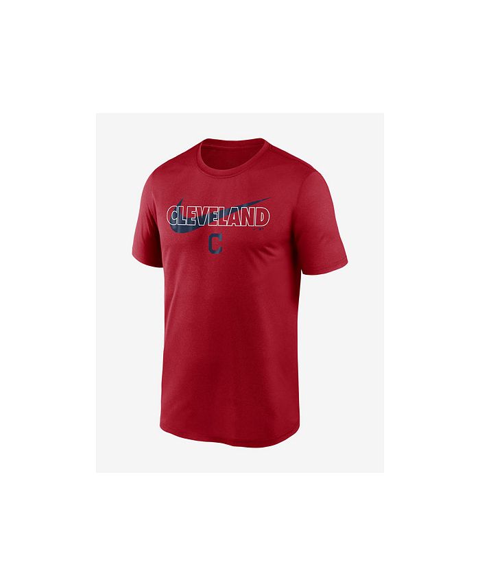 Men's Nike Dri Fit Polo Shirt Cleveland Indians Baseball Blue