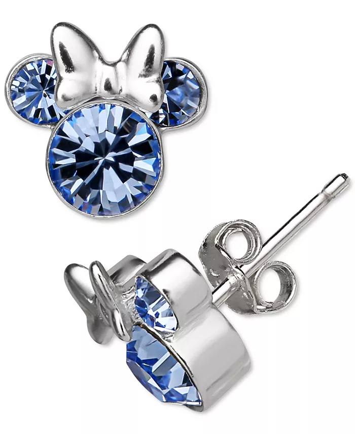 Minnie Mouse Clear Crystal Stud Earrings