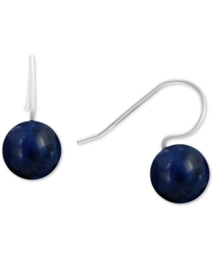 image of Giani Bernini Aventurine Large Bead Drop Earring in Sterling Silver (Also available in Sodalite & Onyx), Created for Macy-s