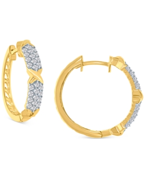 image of Diamond Huggie Hoop Earrings (1 ct. t.w.) in 10k Gold