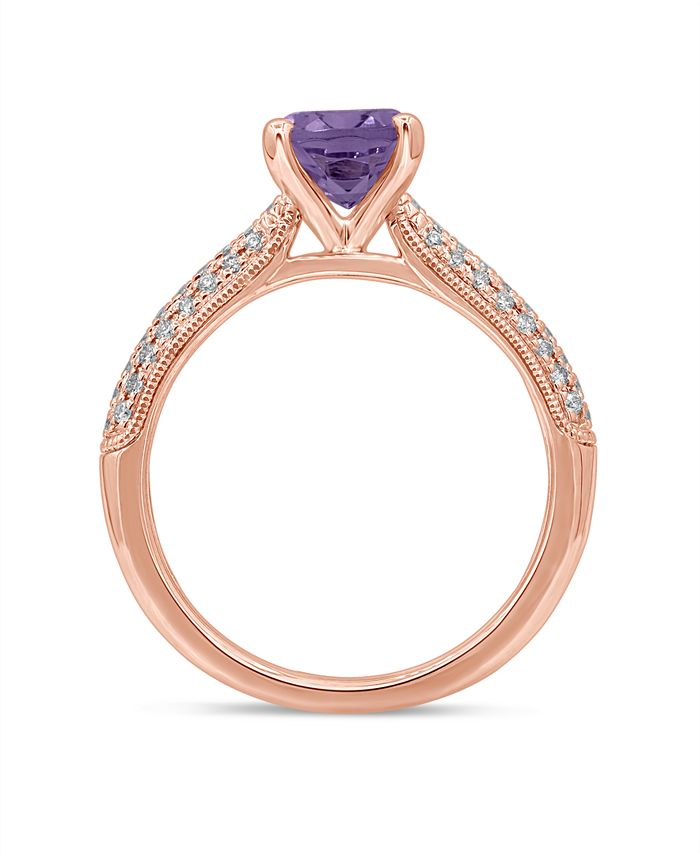 Macy's Gemstone Bridal Pink Amethyst (1 1/2 ct. t.w.) & Diamond (1/5 ct ...