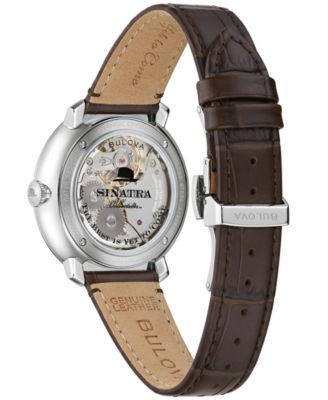 Men's Frank Sinatra Collection Brown Leather Strap Watch 40mm