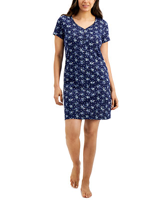 Charter Club Short-Sleeve Cotton Nightgown, Created for Macy's ...