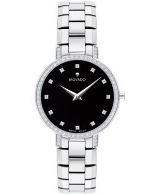 movado faceto women's diamond watch