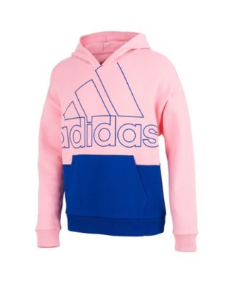 adidas 3 block pullover hoodie pink