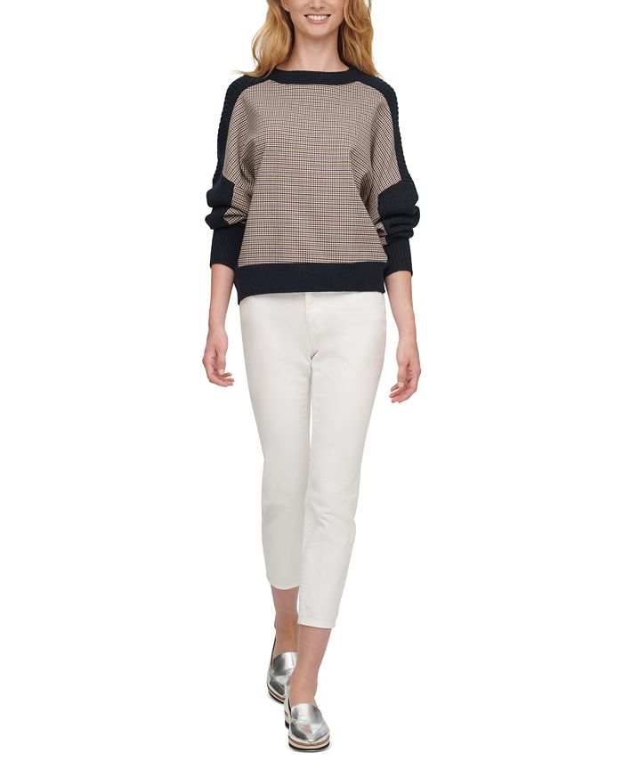 dkny mixed media sweater