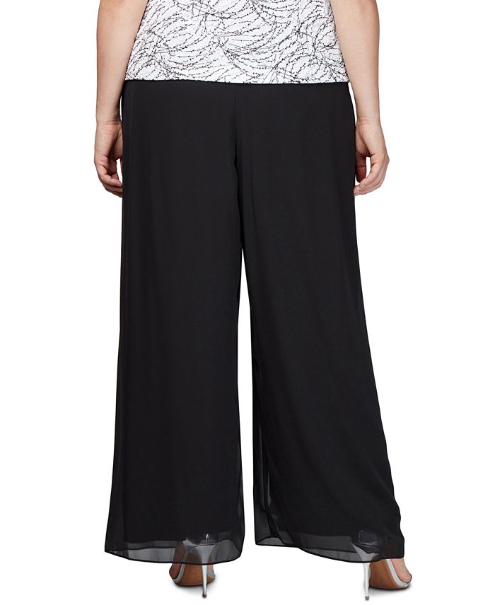 Alex Evenings Plus Size Chiffon Pants - Macy's