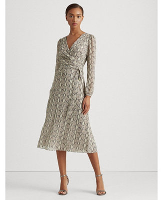 Lauren Ralph Lauren Wrap-Style Georgette Dress - Macy's