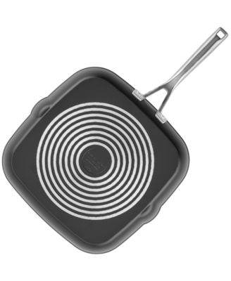 Hard Anodized Induction Nonstick Stovetop Grill Pan, 11.25", Matte Black