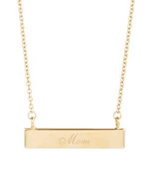 image of brook & york 14K Gold Plated Mom Bar Necklace