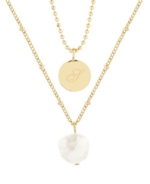 brook & york 14K Gold Plated Lola Initial Layering Set
