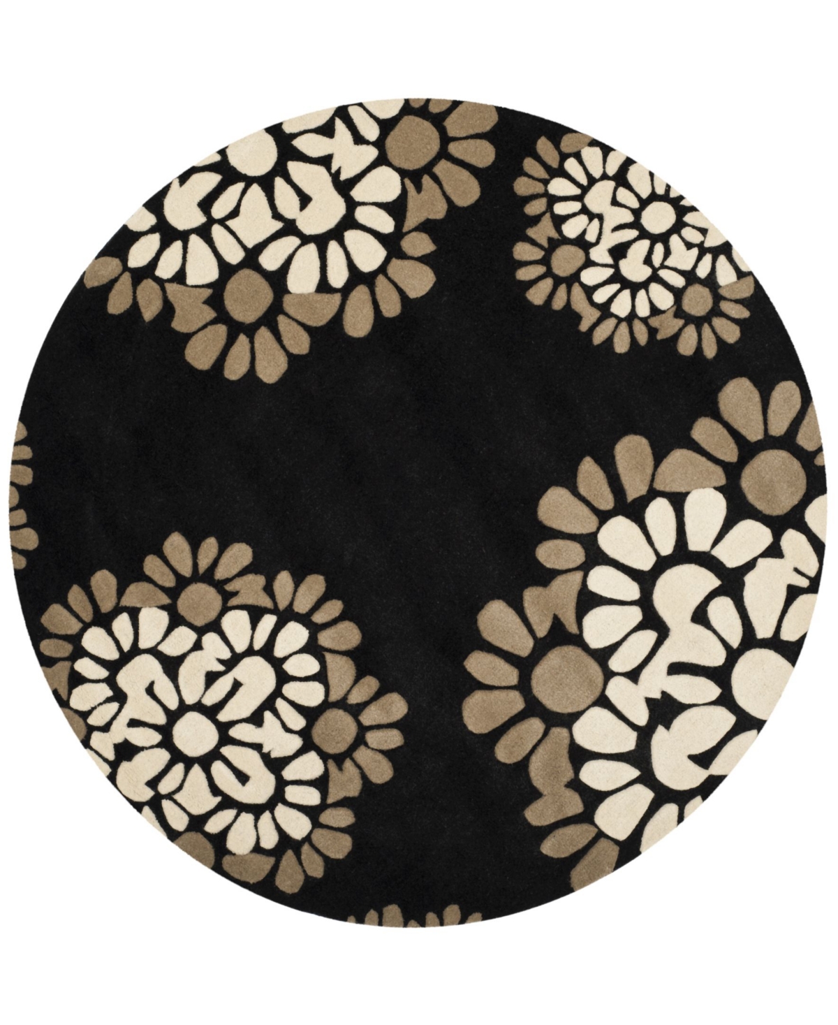 Martha Stewart Collection 4730 MSR4730A Black 6' x 6' Round Area Rug - Black