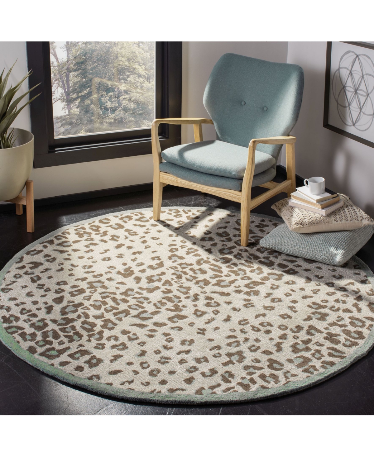 Martha Stewart Collection Kalahari MSR3621A Green 6' x 6' Round Area Rug - Green