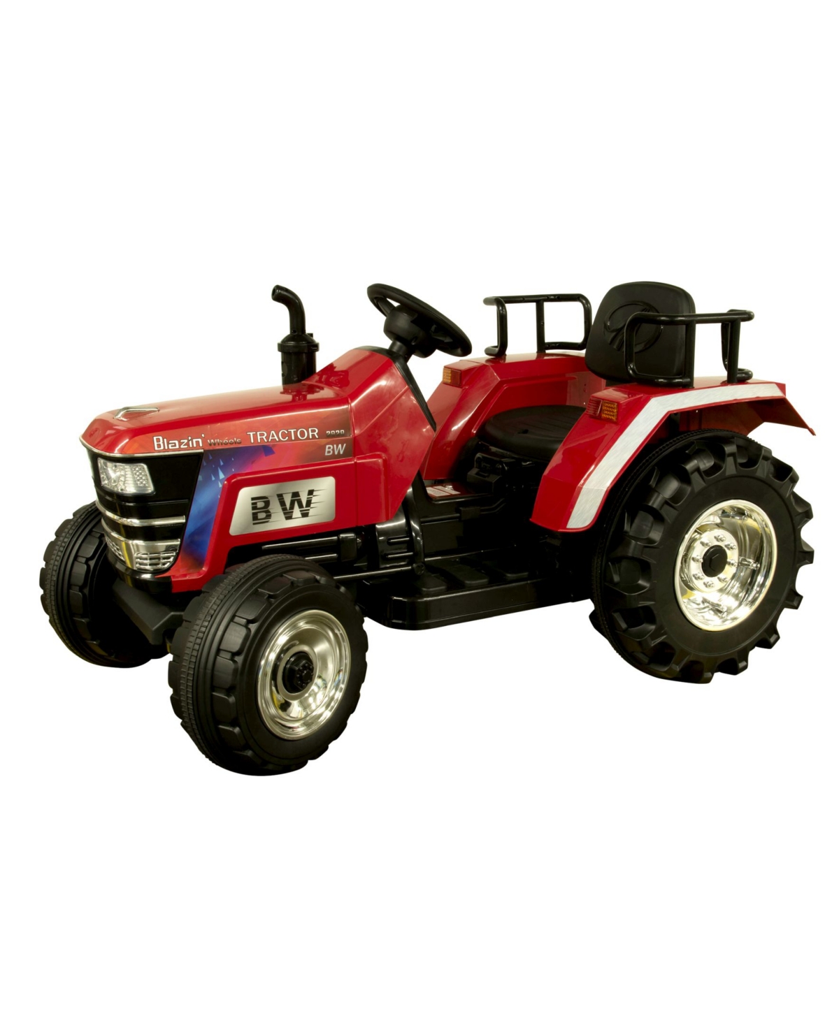 Blazin' Wheels 12 Volt Battery Operated Big Wheeled Tractor In Red