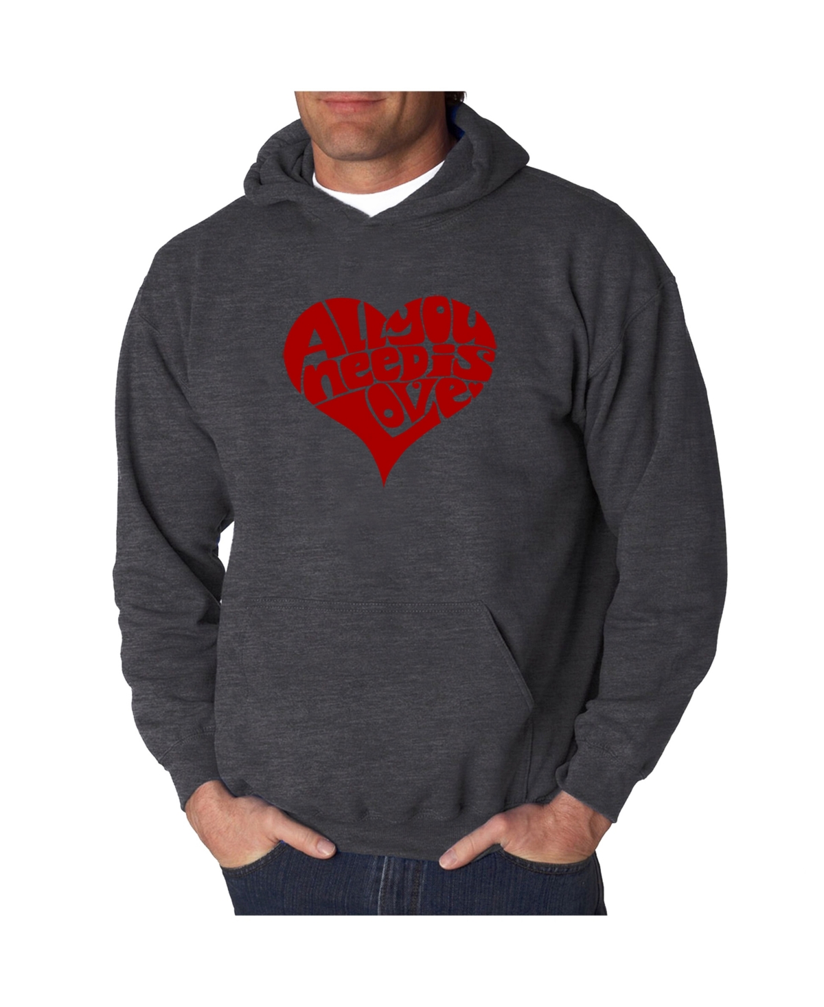 La Pop Art Men's Word Art Hooded Sweatshirt - All You Need Is Love