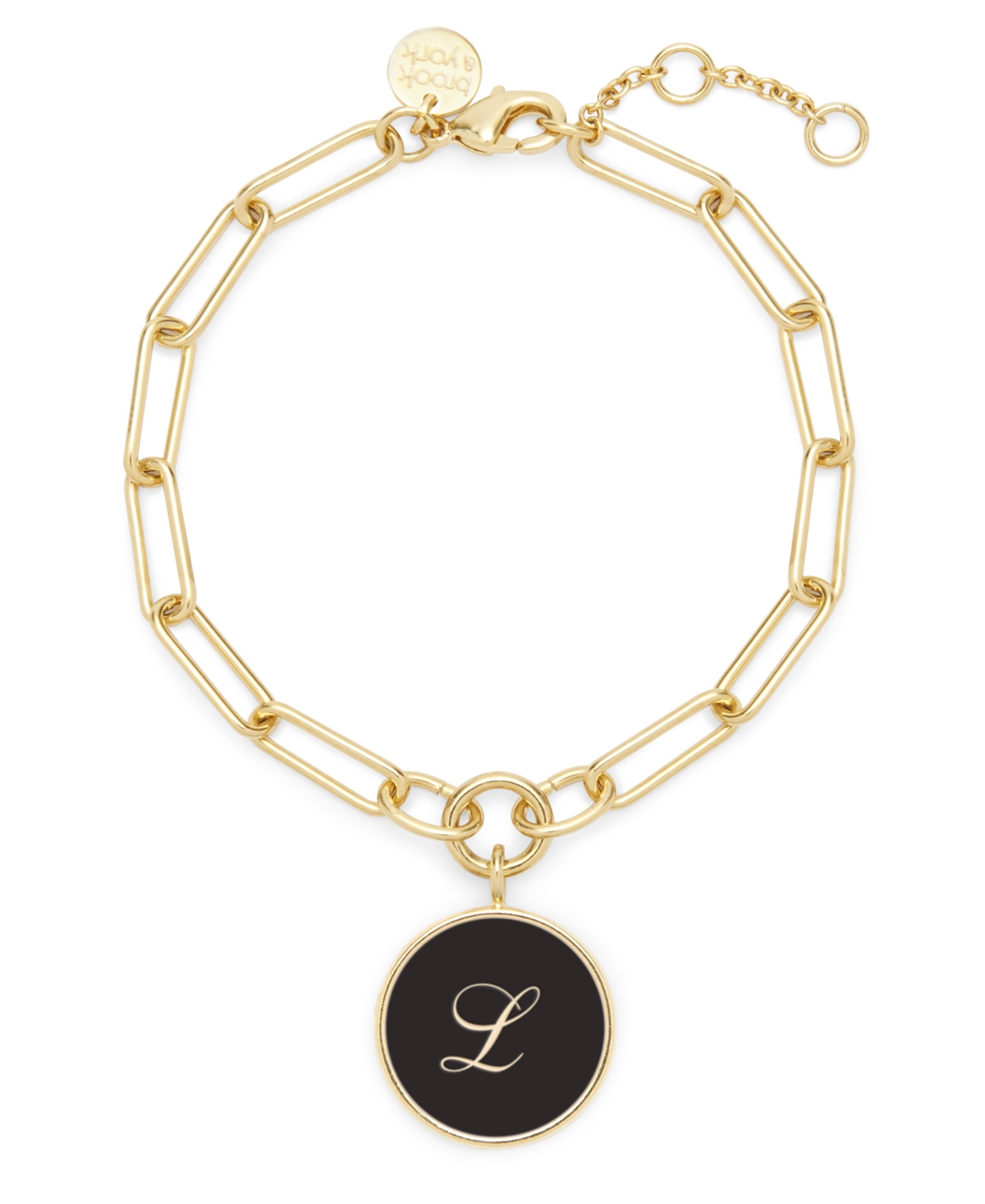 brook & york 14K Gold Plated Callie Enamel Initial Bracelet - Gold-Plated - L