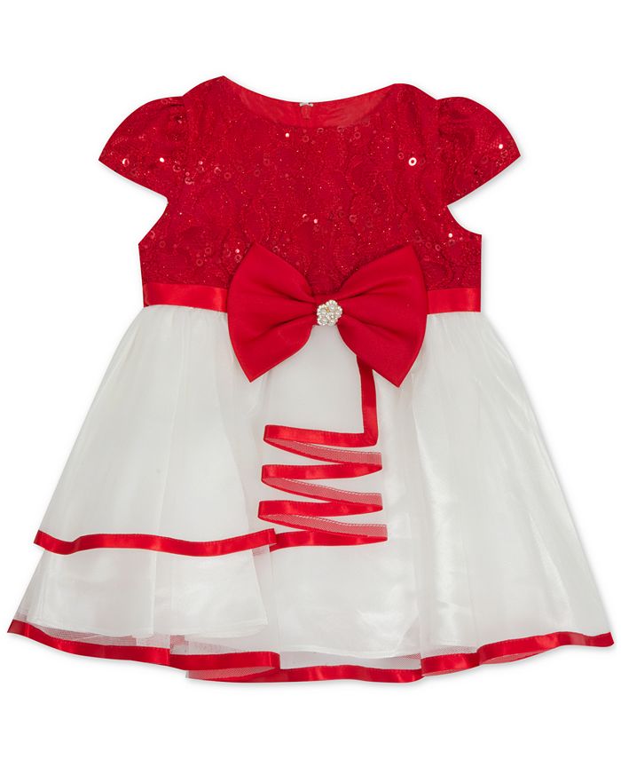 Rare Editions Baby Girls Lace To Mesh Dress Macy s