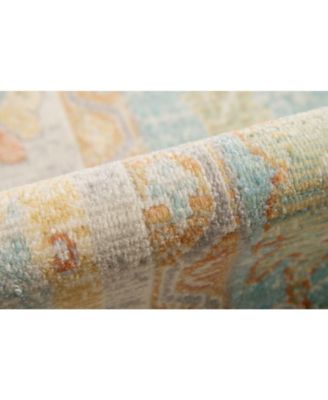 Bohemian BHM-3 Aqua and Beige 7'9" x 9'9" Outdoor Area Rug