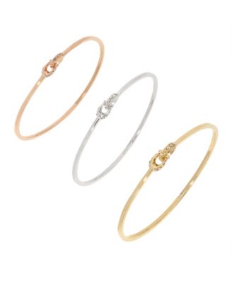 Interlocking Signature C Stone Bangle Bracelet Set