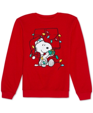 image of Peanuts Juniors- Snoopy Holiday Lights Graphic Sweatshirt