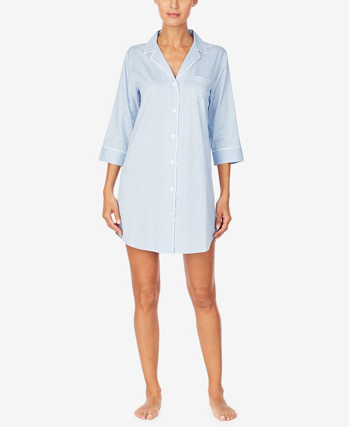 Lauren Ralph Lauren Classic Sateen Sleep Shirt Nightgown - Macy's