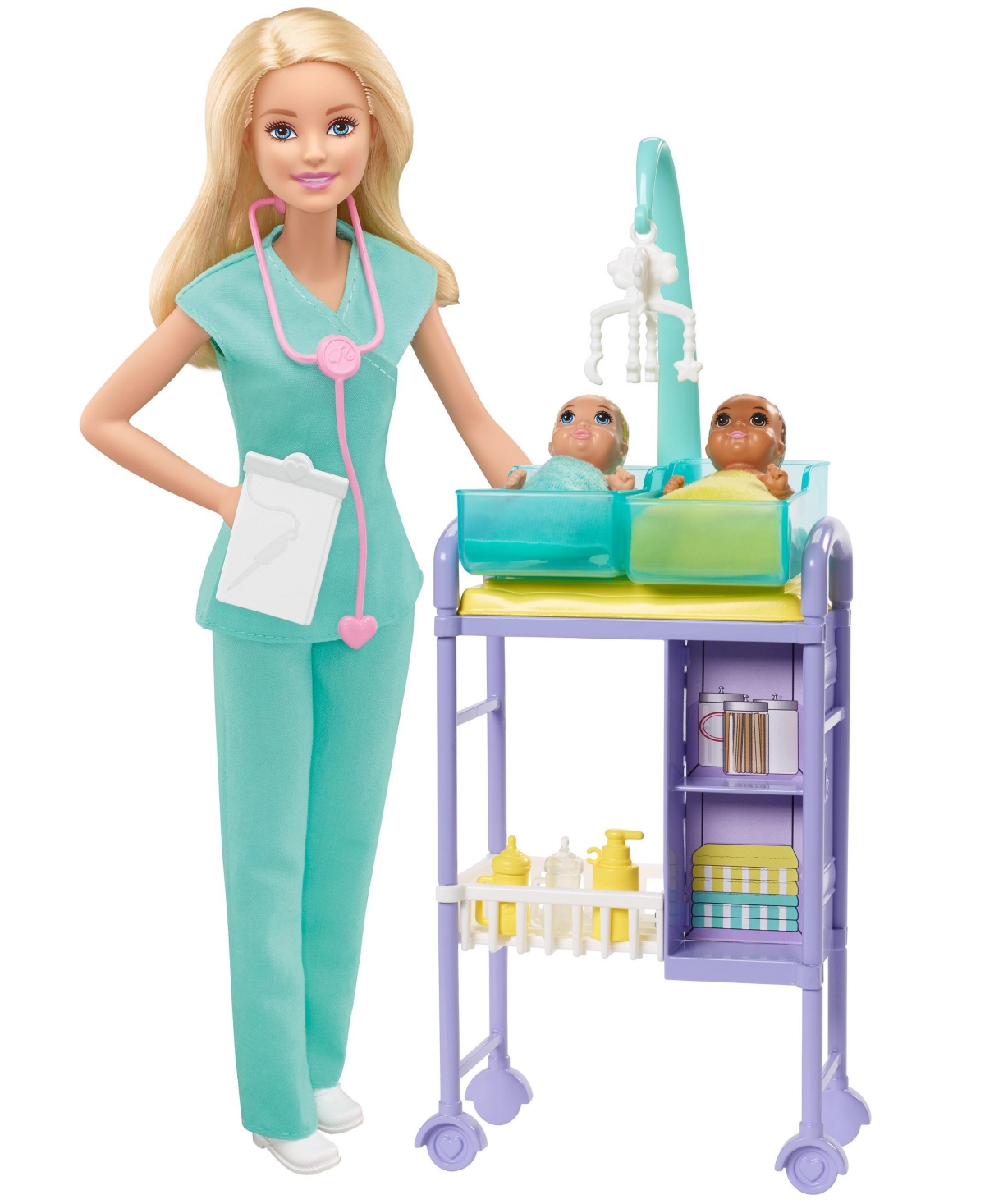 Barbie You Can Be Anything Baby Doctor Blonde Doll And Playset In Multi