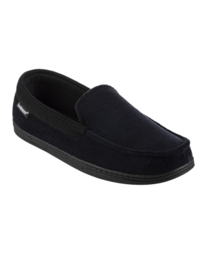 image of Isotoner Signature Men-s Memory Foam Microterry and Waffle Travis Moccasin Slippers