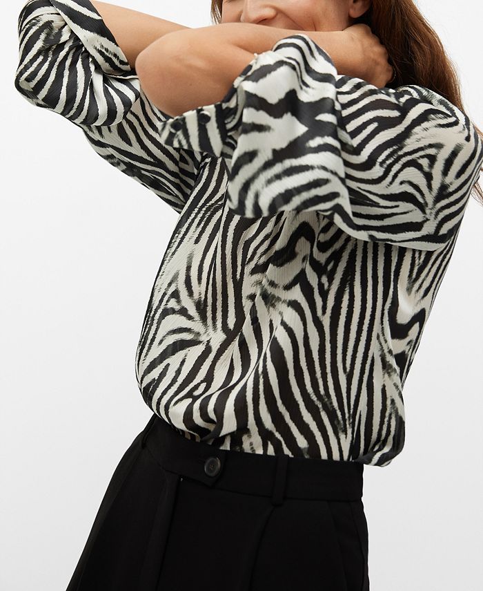 MANGO Zebra Print Blouse Macy's
