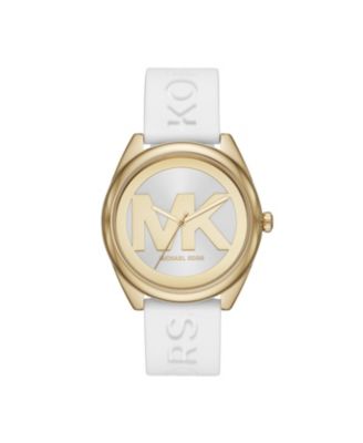 white silicone michael kors watch