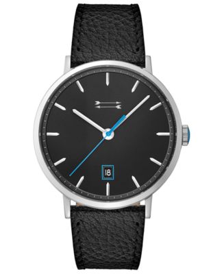 Uri Minkoff Men s Norrebro Black Leather Strap Watch 40mm Macy s