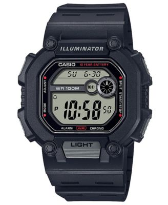 Casio - Men's Digital Black Resin Strap Watch 51.9mm