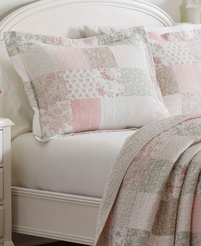 Laura Ashley Celina Full/Queen Patchwork Quilt Set, 3 Piece & Reviews