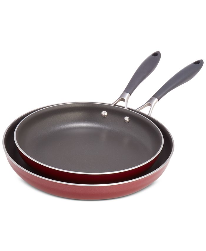 Belgique Nonstick Aluminum Red Fry Pans, Set of 2, Created for Macy's Macy's