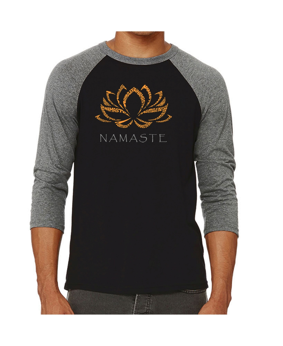 La Pop Art Men's Raglan Word Art T-shirt - Namaste
