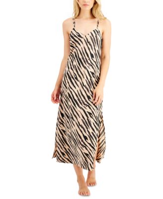 INC International Concepts - Satin Zebra-Print Maxi Nightgown