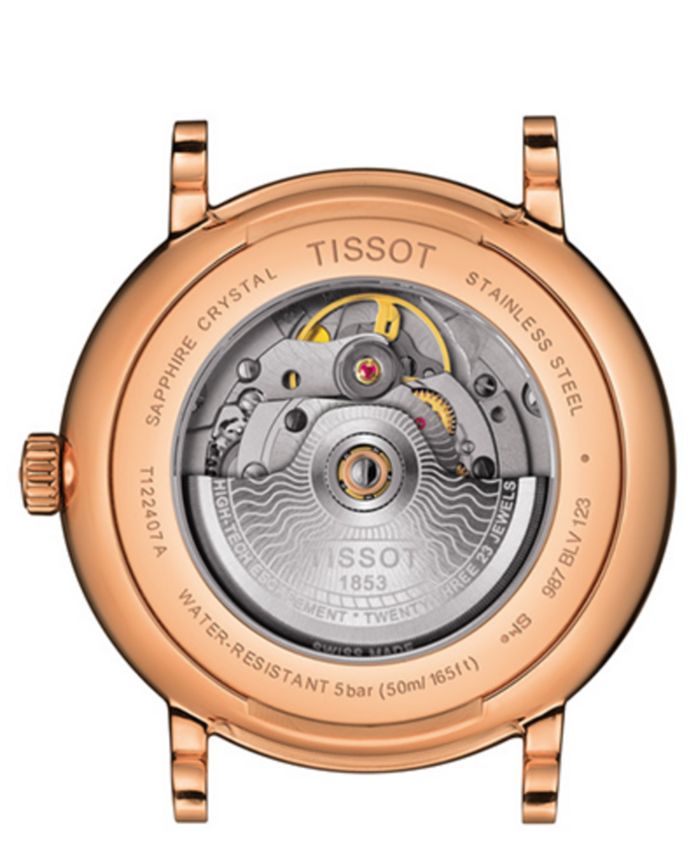 Tissot - Men's Swiss Automatic Carson Premium Powermatic 80 Brown Leather Strap Watch 40mm