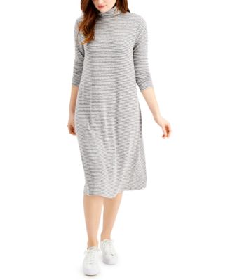 Style & Co - Striped Midi Turtleneck Dress