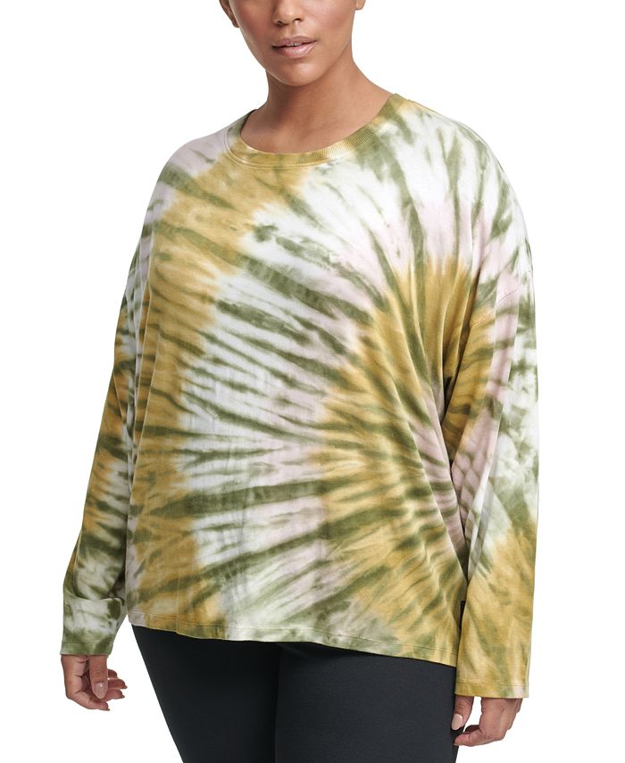 Calvin Klein Women's Plus Tie Dye Print Top Pink Size 3X