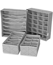 Set of 4 Foldable Drawer Dividers, Storage Boxes, Closet Organizers & Under Bed Organizers