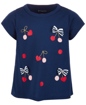 image of First Impressions Toddler Girls Cherry Bows Cotton T-Shirt, Created for Macy-s