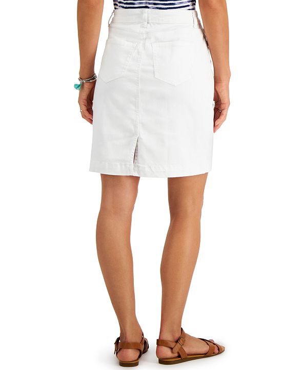 Style & Co Petite Curvy Denim Skirt, Created for Macy's & Reviews ...