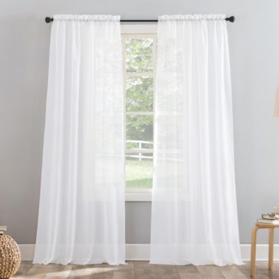 Crushed Voile Sheer Rod Pocket Curtain Panel