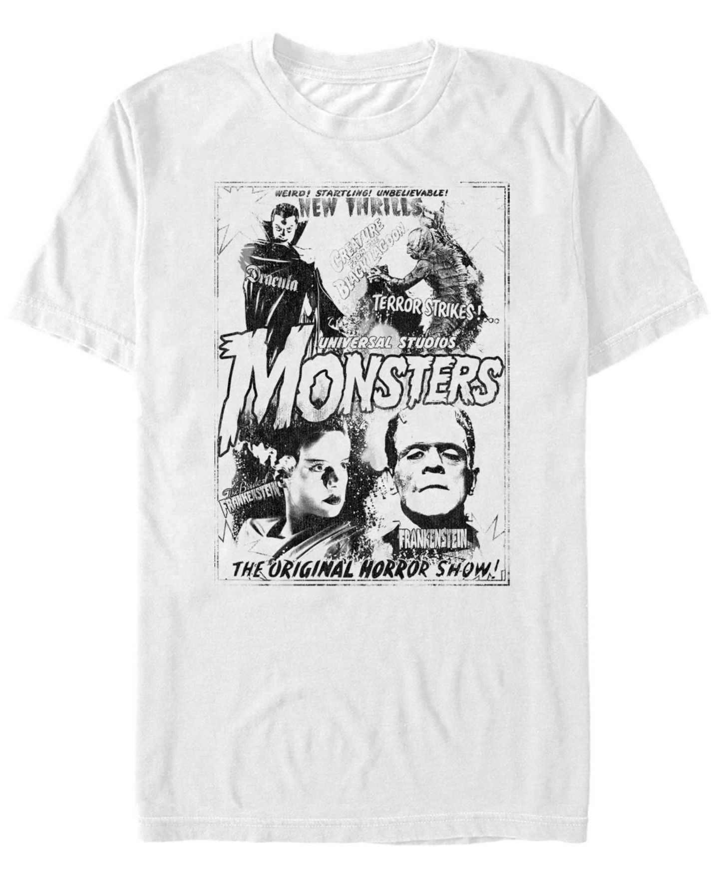 Мужская футболка Fifth Sun Universal Monsters Vintage-Like Horror Short Sleeve, цвет: Белый — фото 1