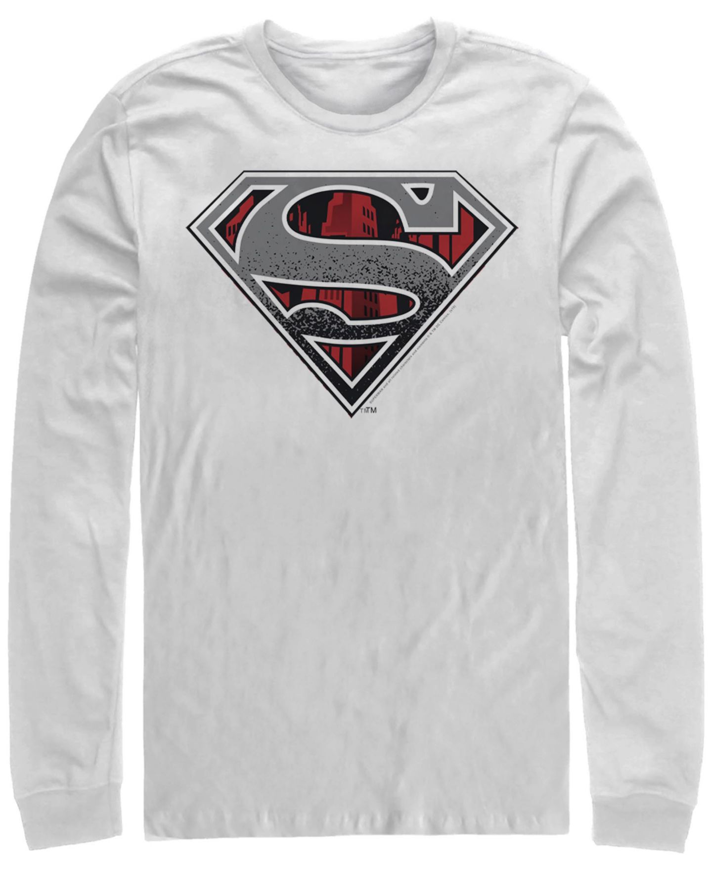Мужская футболка Fifth Sun Superman Concrete Logo Long Sleeve Crew, цвет: Белый — фото 1